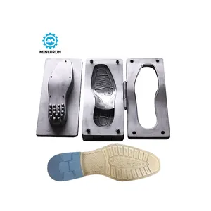 Fashion Man PU soles mould three parts new technology Double color Eva injection sole mold for Italian Shoe Sole Moulding