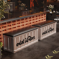 Bangku Besi Antik Bergaya Industrial Retro Nostalgia yang Dapat Disesuaikan untuk Kedai Teh Susu, Kafe, Ruang Dansa, Tempat Ganti/Simpan Sepatu