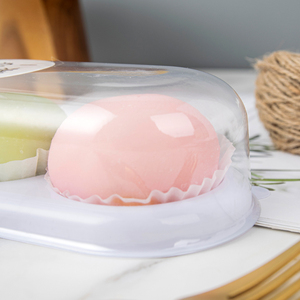 Các loại 2 khoang cấp thực phẩm Mochi hộp với nắp trong suốt bao bì nhựa cho món tráng miệng như thạch nước trái cây & đường - Product Image 5