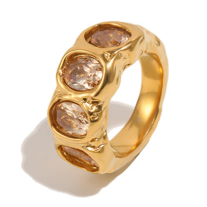 Anillo Moderno de Acero Inoxidable con Circonitas Cúbicas Creadas en Laboratorio, Engastadas en Bisel, Chapado en Plata 925, Joyería de Moda Unisex - Product Image 1