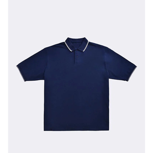 Mens Fashion Collared Breathable Short Sleeve Polo T Shirt Solid Color Casual Top Lightweight Cotton Knitted Summer Wear - Product Image 1