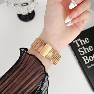 RYB Fashion Styles Boucle Magnétique Maille Milanaise En Acier Inoxydable Métal Montre Bracelet Bracelet pour Apple Watch Série 10 9 8 - Product Image 4