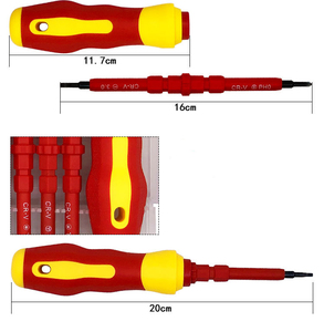 Set di 8 Cacciaviti, Cacciaviti per Elettricisti, a Doppia Punta, in Acciaio al Cromo-Vanadio, Isolati, per Uso Domestico - Product Image 5