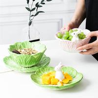 Benutzer definierte Osterhasen Candy Dish Hand malerei Dolomite Rabbit Dish Keramik Osterhasen Cookie Plate
