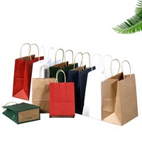 Sacs à emporter biodégradables en papier kraft imprimés offset, vente en gros, emballages pour la restauration, sacs pour thé au lait, sacs cadeaux pour vêtements