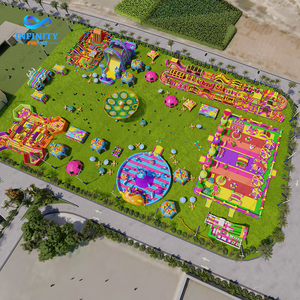 Parque <span class=keywords><strong>de</strong></span> Diversiones Inflable con Tobogán y Pista <span class=keywords><strong>de</strong></span> Obstáculos para Eventos al Aire Libre - Product Image 2
