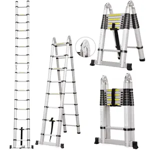 Double Sided Aluminum Extension Ladder Multipurpose Telescopic Ladder Cable Engineering Ladder
