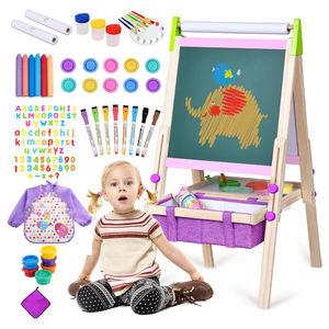 子供木製両面磁気子供ドローイングボードおもちゃ絵画パッドアート用品イーゼル教育 - Product Image 2