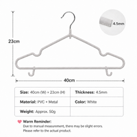 Cintres en métal floqués PVC pour adultes, antidérapants, idéaux pour les magasins de vêtements et les nettoyages à sec