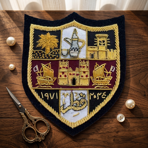 OEM Customized Ralph Bullion Embroidery Sew-On Sequins Badge Patch French Wire Eco-Friendly Material 3D Nickel-Free Custom - Product Image 1