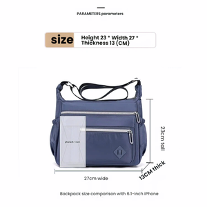 Sac bandoulière multi-zippé léger et durable, sac à bandoulière personnalisé tendance, sac à bandoulière en nylon de haute qualité, sac à bandoulière décontracté pour femmes - Product Image 2