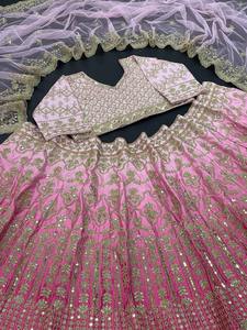 Top qualité la plus vendue fantaisie Coadding travail et lourd 5mm séquence travail mariage Lehenga Choli pour vêtements de mariée - Product Image 6