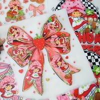 Transferts DTF en gros Strawberry Girl, étiquettes adhésives, impression de transfert, transferts DTF personnalisés de dessins animés pour vêtements