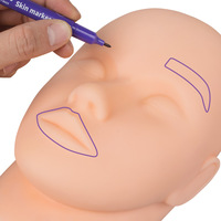 Stylo marqueur chirurgical professionnel à pointe stérile pour tatouage et pochoirs, 0,5 mm et 1 mm, avec règle en papier