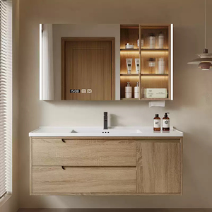 Muebles de Baño Modernos con Lavabo y Espejo, Conjunto de Muebles Sanitarios, Mueble de Baño Suspendido en la Pared - Product Image 5