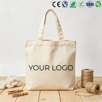 Großhandel Werbe-Canvas-Tragetasche mit Individuellem Logo Siebdruck Natürliche Baumwolltasche für Messen