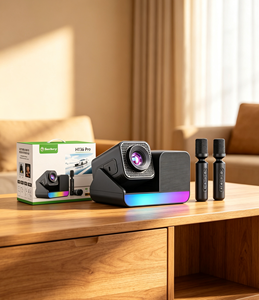 2026 New HT36 PRO Three-in-One CRT HD Projector Dual-<b>Mic</b> <b>Wireless</b> Karaoke Microphone All-in-One Home Theater Party Projector - Product Image 1