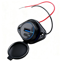 Prise USB double 12V (USB-A et USB-C) à montage en surface, charge rapide QC3.0 PD, pour bateau, camping-car, caravane et véhicule