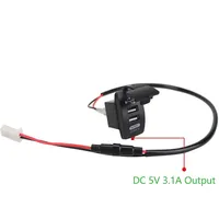Cargador de coche y motocicleta con USB dual de 12-24V, 5V 31A, ajuste universal estándar para coche eléctrico, ATV, barco