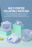 Conteneur d'eau souple pliable avec robinet 5L 10L 20L, anti-fuite, pour les voyages en voiture, le camping et les activités de plein air