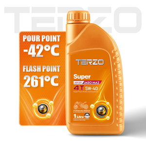 TERZO 4T Super 5W-40 Huile moteur de moto entièrement synthétique haute performance Excellente pour les vélos <span class=keywords><strong>Honda</strong></span> Démarrage à froid 0W20 & <span class=keywords><strong>10W40</strong></span> - Product Image 2