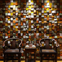 Panneaux muraux en bois massif de noyer noir de luxe, mosaïque 3D carrée, taille personnalisée pour mur TV, salle à manger, décoration intérieure design