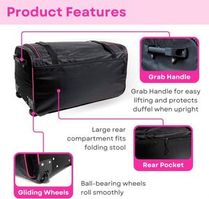 Free Sample Waterproof Professional 28 Inch Dance Bag with Garment Rack and Wheels Garment Duffel Bag for Dancer - Product Image 6