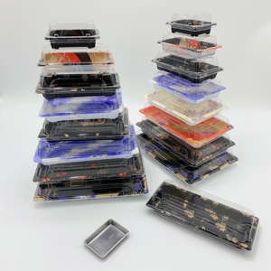Sushi Disposable Package Containers Sushi Tray Packaging Plastic Transparent Box