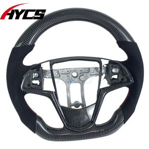 Accesorios Interiores para Automóviles, Volante Deportivo de Fibra de Carbono y Gamuza para <span class=keywords><strong>Cadillac</strong></span> ATS-V, <span class=keywords><strong>CTS</strong></span>-V, ATS, ATSL, Diseño Deportivo con Base Plana - Product Image 5