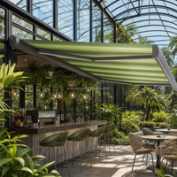 Auvent de terrasse électrique à extension automatique en alliage d'aluminium, système de protection solaire extérieur, auvent semi-cassette pour terrasse résidentielle.