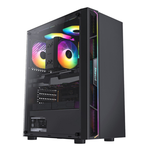 KINPOWER 공장 직매 컴퓨터 케이스 미드 타워 강화 유리 하이 엔드 게임용 PC 케이스 - Product Image 1