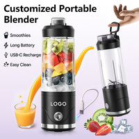 Blender portable P2501R, tasse à jus de taille personnelle avec recharge USB, mini mixeur pour la maison, les voyages et la salle de sport