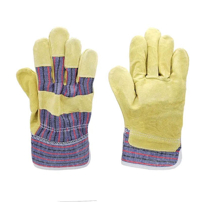Nuevo diseño de alta calidad de algodón Jersey de cuero de nitrilo recubierto de seguridad de trabajo guantes de soldadura