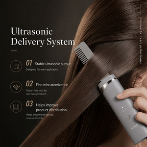 K-SKIN Ultrasonic <b>Scalp</b> Massage <b>Brush</b> Atomizing Hair Care Comb Stainless Steel Applicator OEM ODM for Home Salon Use - Product Image 4