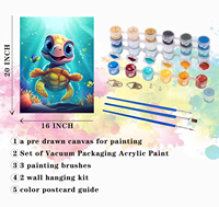 Kit de peinture sur toile à numéros pour fournisseurs, toutes tailles, art ligné clair dessiné à la main avec loupe, peinture comestible sous vide