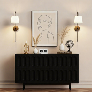 Lampe murale minimaliste, corps en fer, abat-jour blanc, ampoule LED E27, commande par interrupteur, pour chambre à coucher, salon, couloir, escalier - Product Image 2