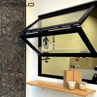 Ventana Plegable Vertical de Aluminio Moderna, Insonorizada, de Apertura Manual, para Tiendas y Fachadas de Vidrio