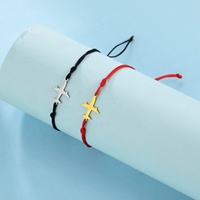 Nouvel arrivage Bracelet en cordon ciré fait main avec breloque avion Bracelet modèle d'avion pour les amateurs d'aviation