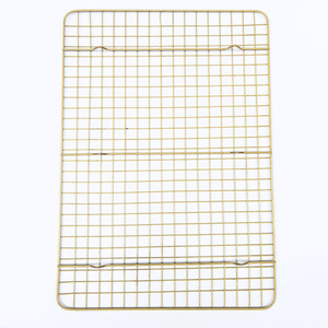 Golden Wire Mesh Cooling Rack 42.5x29.5cm Non Stick Baking Rack For Cake Bread Pastry Tools - Product Image 2