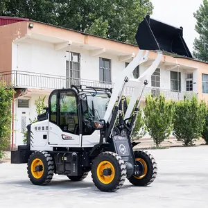 Retroexcavadora y cargador de tractor pequeño, cargador frontal con cubo de excavación, precio barato