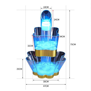Richshining Nouvelle Arrivée <span class=keywords><strong>Grande</strong></span> Capacité <span class=keywords><strong>Tour</strong></span> à Champagne LED 3 Niveaux Seau à Glace LED Présentoir à Bouteilles LED pour Bar Mariage Fête - Product Image 6
