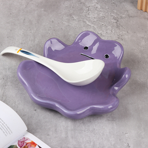 Piatto in Ceramica Dipinto a Mano con Piccolo Mostro Viola 20cm 7,5 Pollici, Piatto Carino per Cena, Dessert e Insalata - Product Image 4