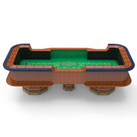 YH Deluxe Table de Poker Craps marron de haute qualité avec accoudoir en cuir