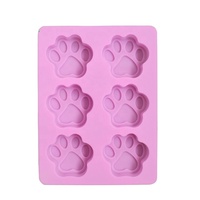 Moule à savon en silicone OKSILICONE, forme de patte 3D, réutilisable pour faire des puddings, des gelées, du savon fait main, moule à savon multifonctionnel, 6 cavités