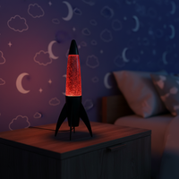 Lampe à lave scintillante en forme de fusée rétro, alimentée par USB Type-C, lumière d'ambiance LED pour chambre à coucher, salle de jeux, décoration d'espace pour enfants