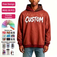 Sudadera con Capucha Sunfaded de 440 g/m² para Hombre, 100% Algodón, Felpa Francesa, Mangas en Contraste, Estampado Gráfico, Corte Holgado, Estilo Urbano