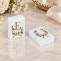 Tuiles de jeu de Mahjong en résine nacre avec chiffres rouges, motif baies de houx de Noël, cadeau de fêtes