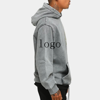 Vente en gros de sweats à capuche pour hommes, 400 g/m², personnalisables avec logo, coupe oversize, effet délavé à l'acide et vintage, style uni
