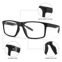 Monture Optique Rectangulaire Best-Seller Homme Femme pour Travail à Distance et Utilisation Quotidienne – Profil Fin, Confort Optimal K502-06 – Approvisionnement Direct Usine