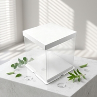 Promotion en gros : Boîtes à gâteaux carrées pliables en PET transparent de qualité alimentaire avec logo personnalisé pour gâteaux d'anniversaire